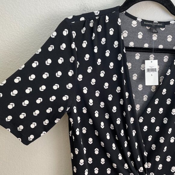 NEW Banana Republic Womens Small V Neck Faux Wrap Stretch Sheath Dress - Picture 5 of 10